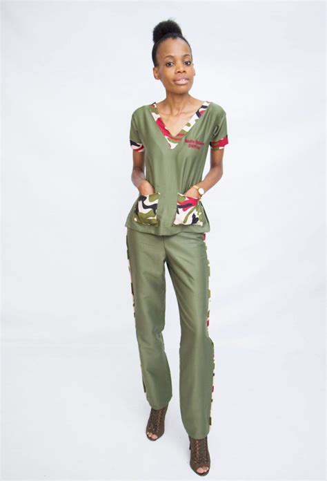 Olive Green Military Scrub Set Mabatho M Wear