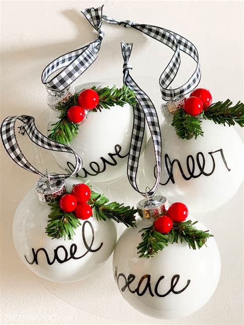 Easy Diy Personalized Christmas Ornaments Thrifty Style Team Bees