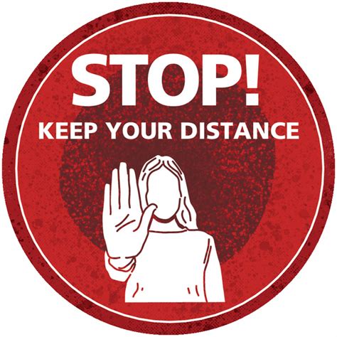 Social Distancing Stop Keep Your Distance Floor Sign