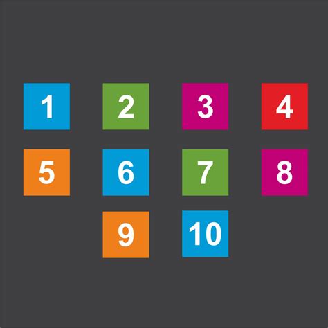 Numbered Squares 1 10 Creative Preformed Markings