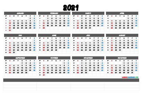 Download printable calendar 2021 with blank notes in editable printable format. Free Printable 2021 Calendar Templates (6 Templates)