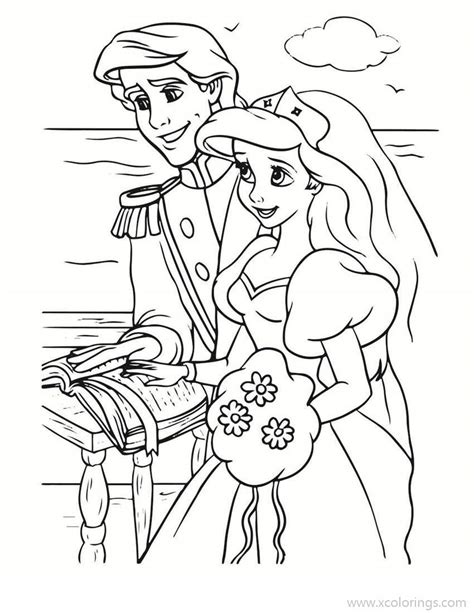 Little Mermaid Married Prince Eric Coloring Pages