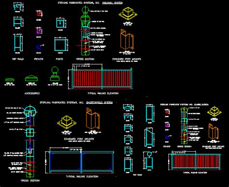 Handrail Details Dwg Autocad Drawing