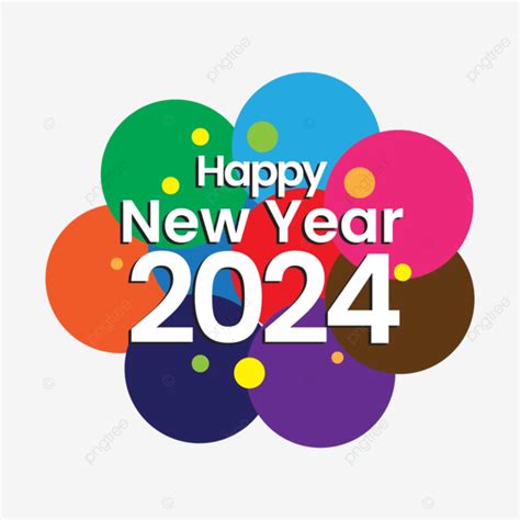 Happy New Year 2024 Colorful Background Design Vector Happy New Year