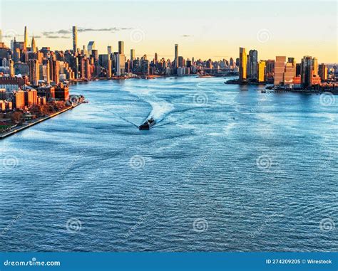 Stunning Aerial Shot Of A Bustling Cityscape Of New York City With