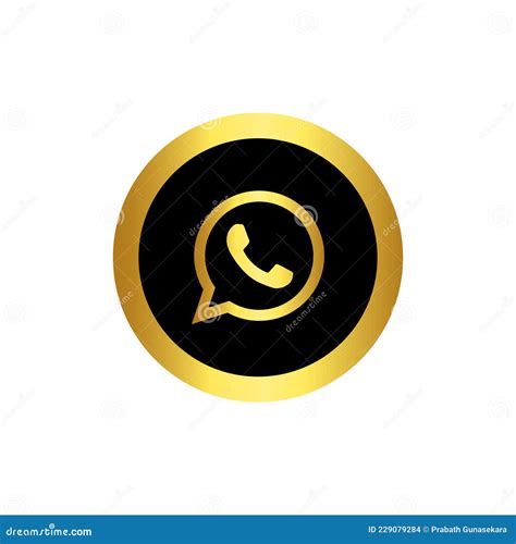 Gold Whatsapp Icon In White Background Editorial Stock Image