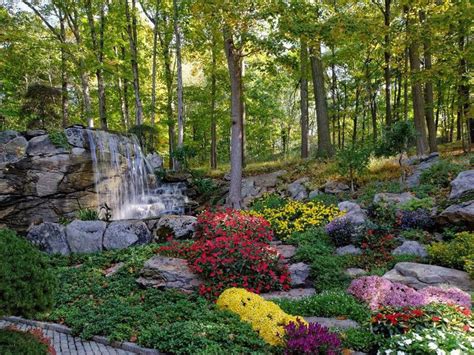 Beautiful Flower Gardens Waterfalls Besticoulddo