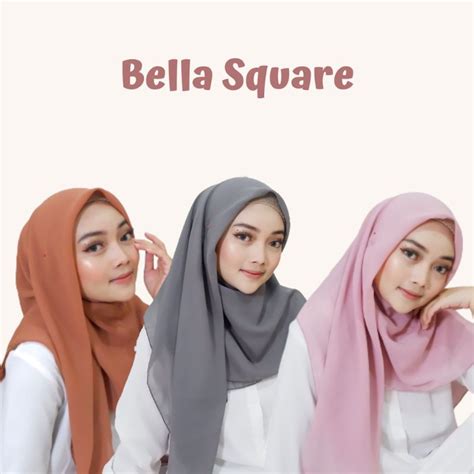 daily hijab poly cotton bella square jilbab bella segi empat polycotton hijab square
