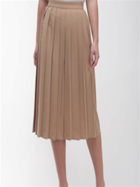 Buy Marks And Spencer Women Beige Solid Accordion Pleated A Line Skirt