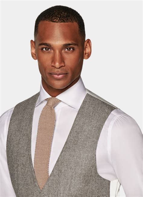 Light Brown Waistcoat In Circular Wool Flannel Suitsupply Us