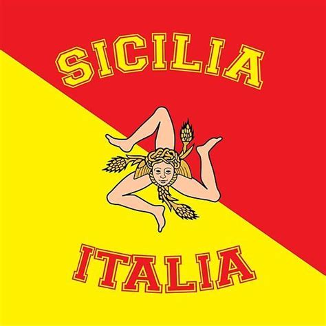 Sicilia Italia Flag Of Sicily Colors Sicily Italia Italy Poster