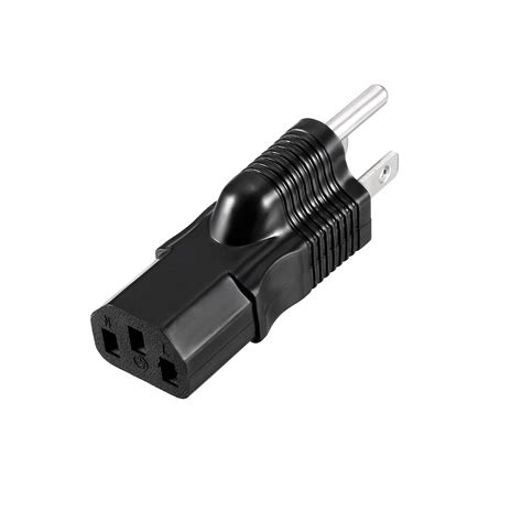 Us Nema 5 15p Plug To C13 Socket Ac Power Adapter Convert Black