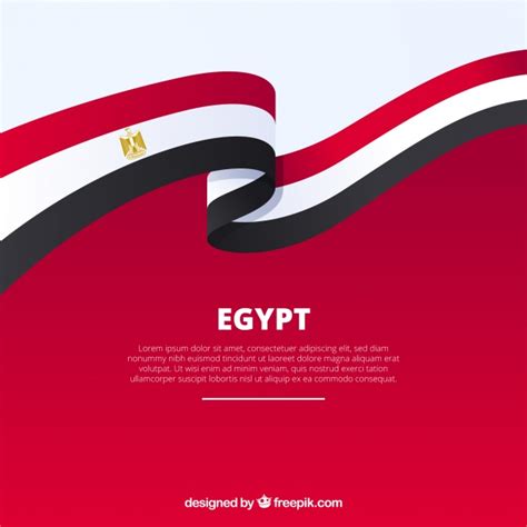 Egypt flag has three equal bands of red, white and black, respectively from top to bottom. Premium Vector | Egypt flag in ribbon shape
