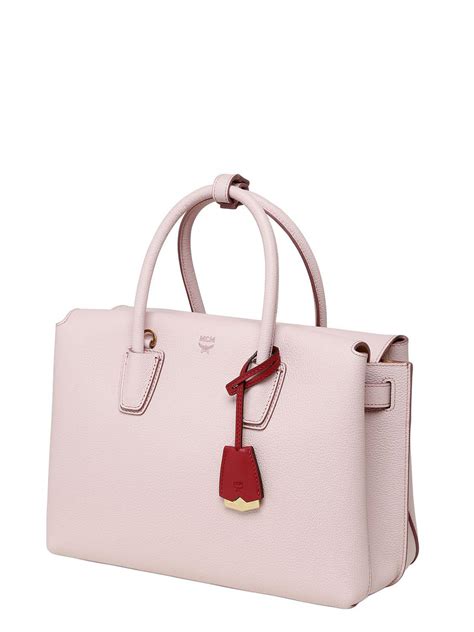 Lyst Mcm Medium Milla Leather Tote Bag In Pink