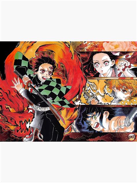 Demon Slayer Tanjiro And Etc Sticker By Manga Panel Redbubble
