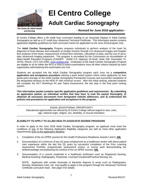 Pdf Adult Cardiac Sonography El Centro College · Adult Cardiac
