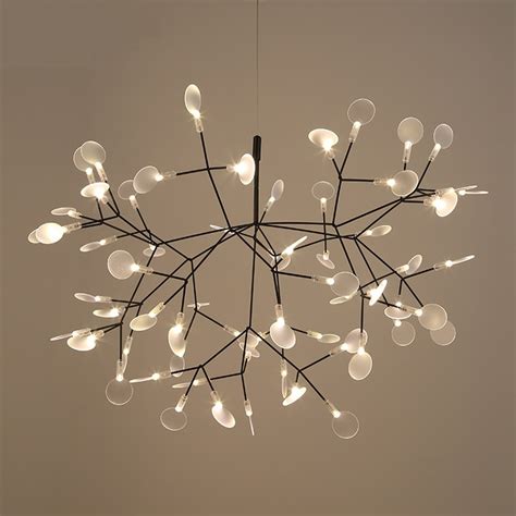 Modern Heracleum Reproducion Tree Branch Led Pendant Light Black