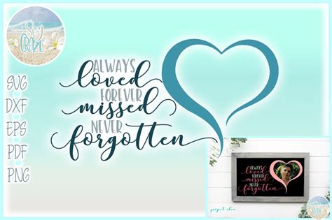 Always Loved Forever Missed Never Forgotten Quote Svg Files Etsy