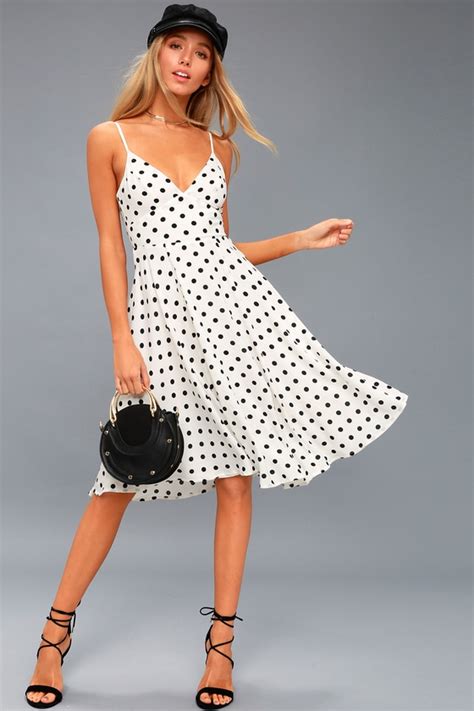 Shop clothing & accessories from a trusted name in kids, toddlers, and baby clothes. Chic White Dress - Midi Dress - Black Polka Dot Dress