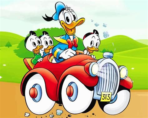 Cartoon Donald Duck And Nephews Diamond Painting