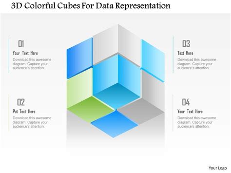 1214 3d Colorful Cubes For Data Representation Powerpoint Template