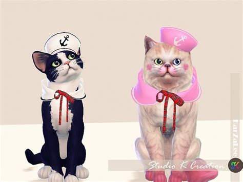 Sailor Set For Cat At Studio K Creation Sims 4 Updates