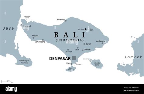 Bali Gray Political Map A Province And Island Of Indonesia The
