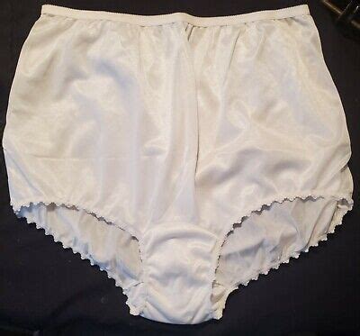 NO COTTON CROTCH Pair Size White Nylon Panty VINTAGE Lace Leg USA Made EBay