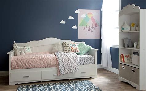 The headboard offers plenty of nooks for all of your child's favorite books. Daybed with Storage, Twin, White | Twin daybed with ...
