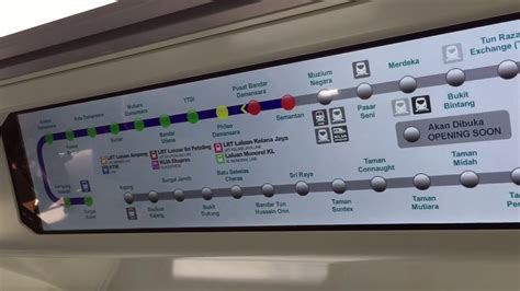 The mrt sbk line also provides 7 locations / stations for integration with the existing rail lines, as well as 16 stations provided with park & ride facilities. Klang Valley MRT Malaysia route map display - YouTube