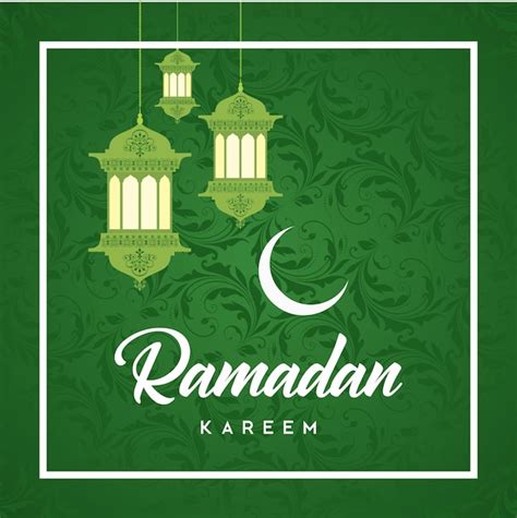 Premium Vector Green Ornamental Ramadan Kareem Greeting Background