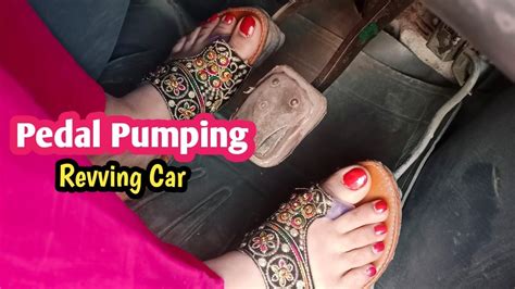 Barefoot Pedal Pumping Cranking Car Revving Carbarefoot Driving Mrs