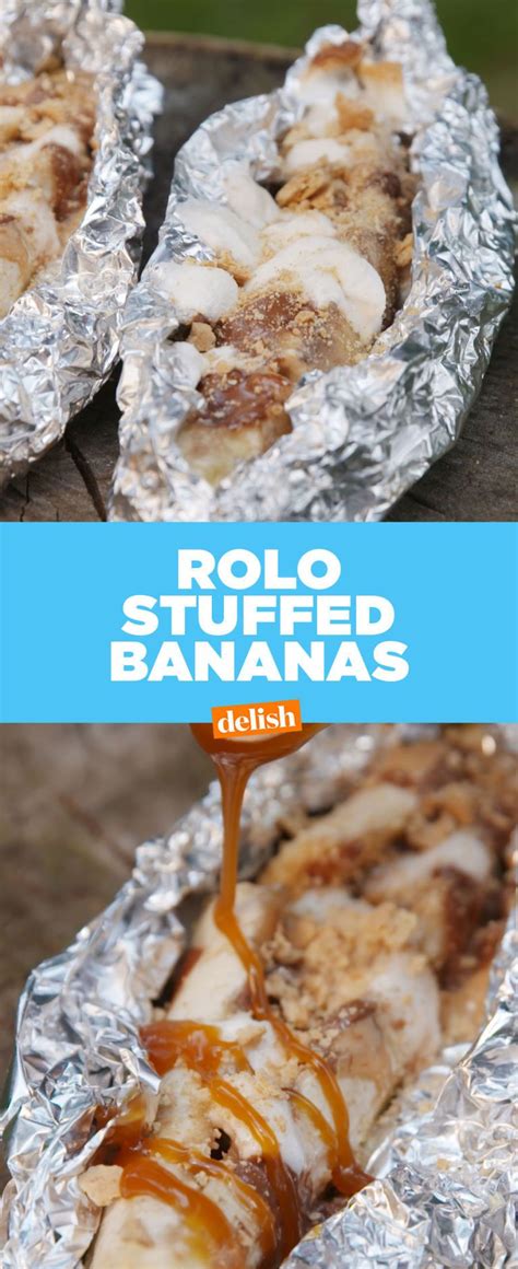 Rolo Stuffed Bananas Recipe Campfire Food Campfire Desserts Recipes