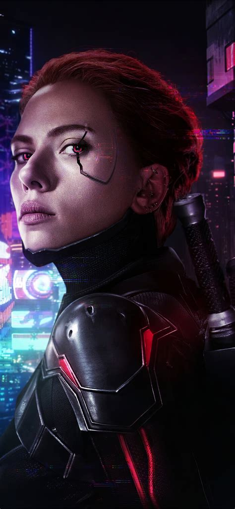 cyberpunk 2077 x avengers black widow iPhone X Wallpapers Free Download