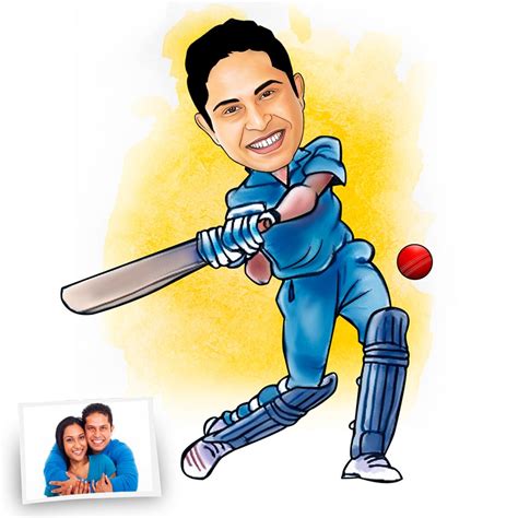 Cricketer Caricature Art From Your Photos Best Caricature Ts