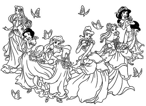 Coloring Pages All Disney Princesses