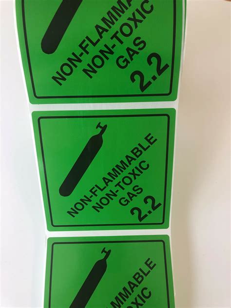 National Safety Signs Non Flammable Non Toxic Gas Labels