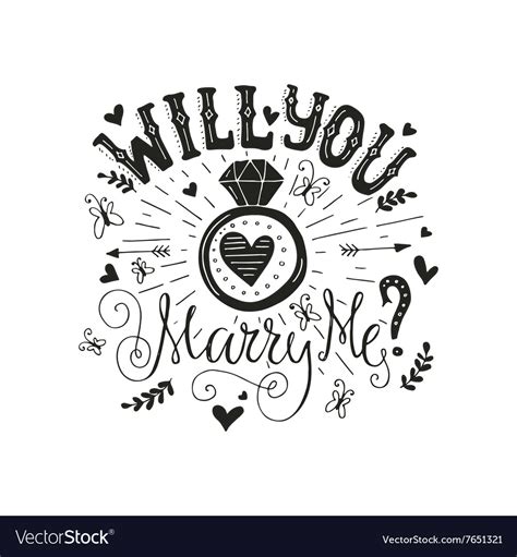 Will You Marry Me Royalty Free Vector Image Vectorstock