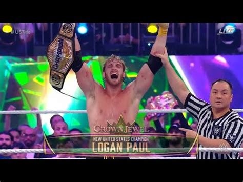 Logan Paul Wins The United States Championship Title Logan Paul Vs Rey Mysterio Wwe Crown Jewel