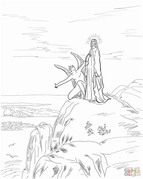 Jesus Temptation coloring page | Free Printable Coloring Pages