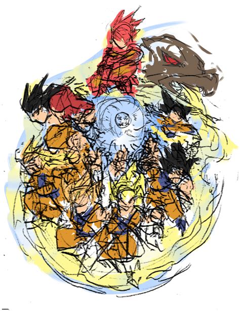 Evolution Of Goku Sketch By Bulletproofturtleman On Deviantart