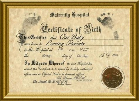 Free Birth Certificate Template Word Excel Formats
