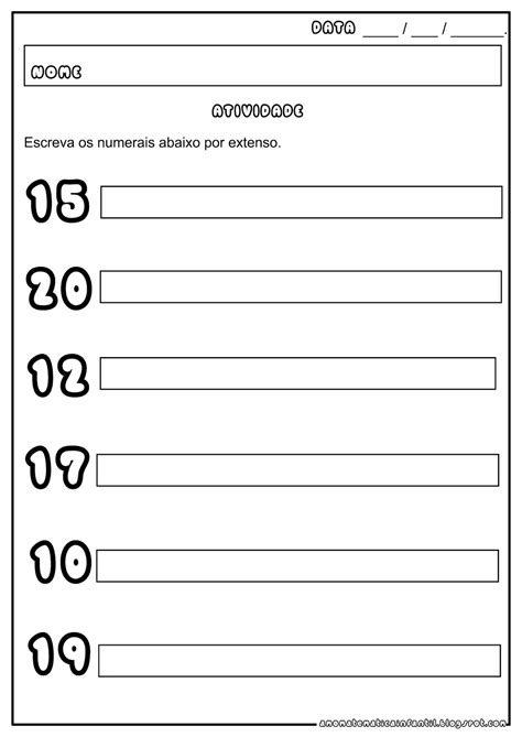 Atividade Numeros Por Extenso