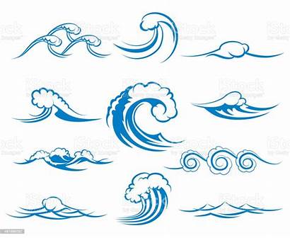 Waves Ocean Vector Illustration Sea Abstract Water