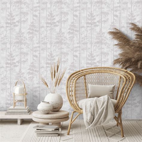 Pine Wallpaper White And Pale Grey By Engblad And Co 8828