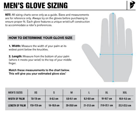 Measure length of dominant hand from base of hand to tip of middle finger. Motorcycle Glove Sizing Chart - Allmoto Online ...