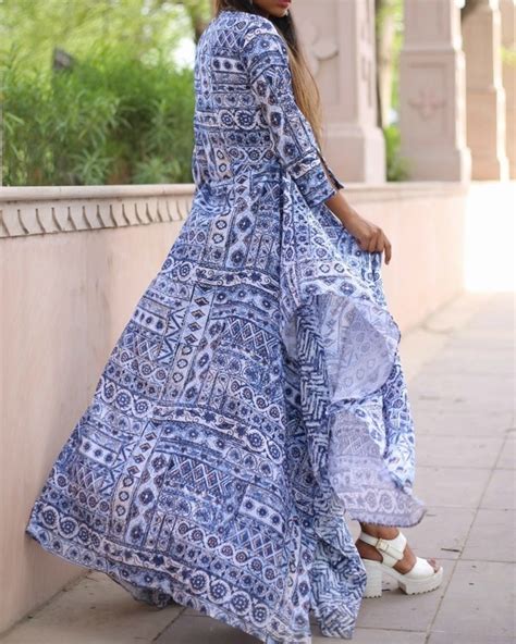 Indigo Flared Asymmetrical Dress By Keva The Secret Label