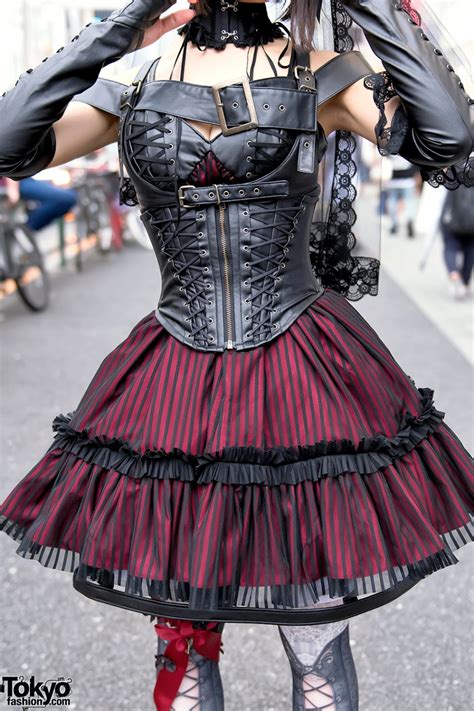 Harajuku Gothic Lolita In Nah Corset Harness Ribbon Tights