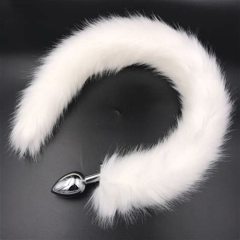 Buy Anal Plug Tail Stainless Steel Butt Plug White