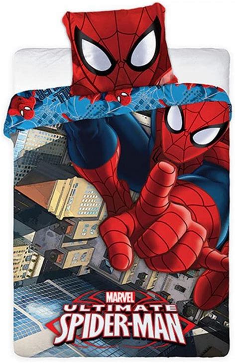 Set Letto Spider Man Ultimate Uomo Ragno Copripiumino Federa Cotone Prodotto Ufficiale